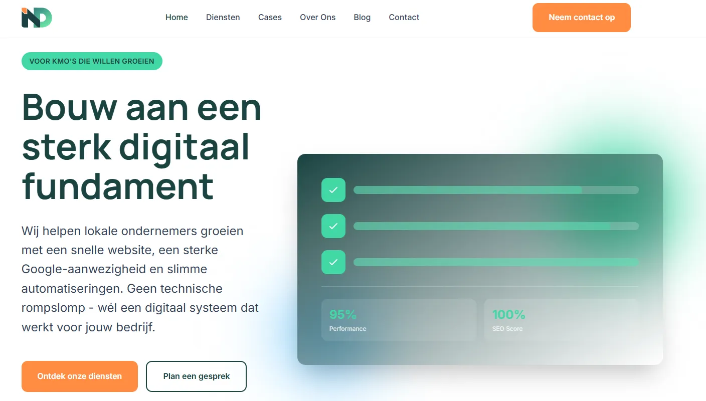 Nieuwe website Nola Digital - modern, snel, lokaal geoptimaliseerd